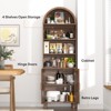 Buenhomino 71" Tall Arched Pantry Cabinet, Mid Century Bookcase with Adjustable Shelf & Doors, Wood Storage Cabinet for Dining Room, Living Room - 4 of 4