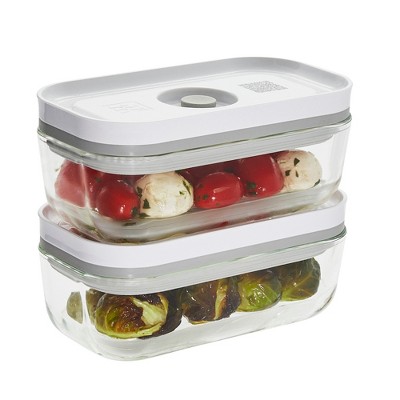 ZWILLING Fresh & Save 2-Piece Small Glass Vacuum Sealer Food Storage  Containers with Airtight Lids