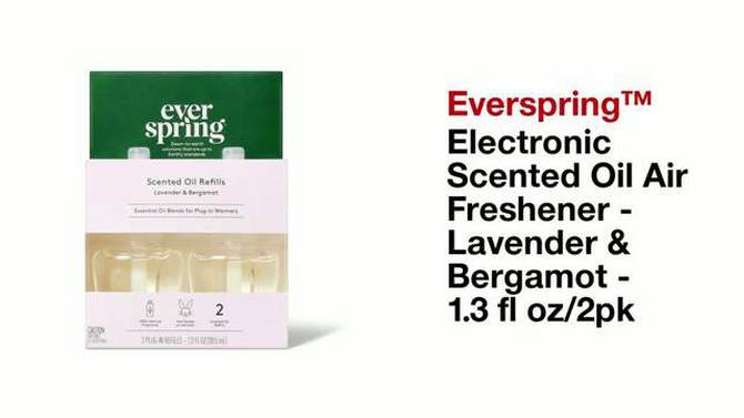 Scented Oil Refill Air Freshener - Lavender &#38; Bergamot - 1.3 fl oz/2pk - Everspring&#8482;, 2 of 5, play video