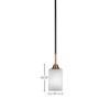 Toltec Lighting Paramount 1 - Light Pendant in  Matte Black/Brass with 4" Square White Muslin Shade - 2 of 2