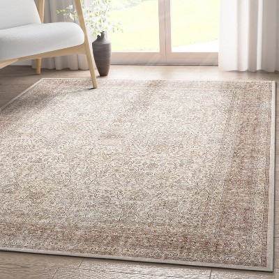 Beige Chenille Flat-Weave Reversible Area Rug 3'11" x 5'3"
