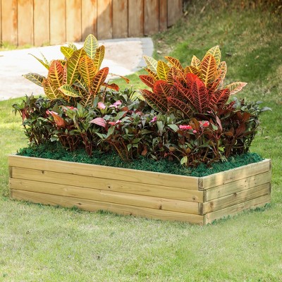 LuxenHome Natural Wood Raised Garden Bed - Thumbnail 2