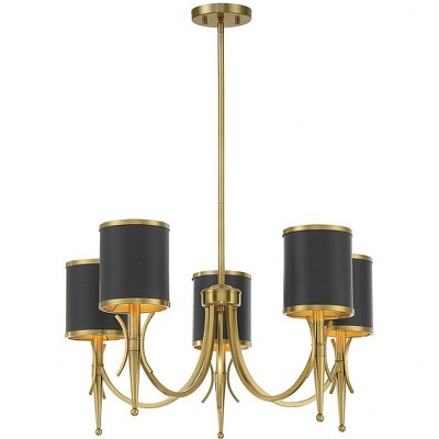 Savoy House Quincy 5 - Light Chandelier in  Matte Black/Warm Brass