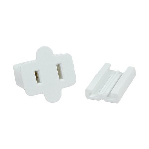 Novelty Lights White Snap-On Vampire Plug SPT-2 for C9/C7 Socket or Zip Cord Wire - 1 of 4