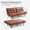 Dyonery Futon Sofa Bed Convertible Couch, Sofa Bed with Adjustable Backrest & Armrests, Multifunctional Small Loveseat Sleeper Sofa - 2 of 4