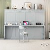 LOVMOR Murphy Bed with Hydraulic Lift, Desk Design & a built-in storage space for Bedroom, small apartments, studio rooms or multifunctional spaces - 2 of 4