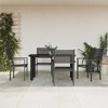 vidaXL Patio Dining Set Outdoor Table and Chair Black Steel and Textilene - 55.1" Table Length 4 Items - 2 of 4