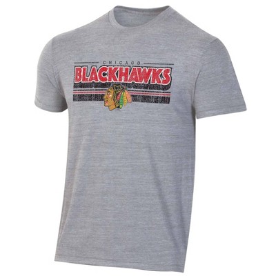 NHL Men's Chicago Blackhawks Red Logo Tri-Blend T-Shirt
