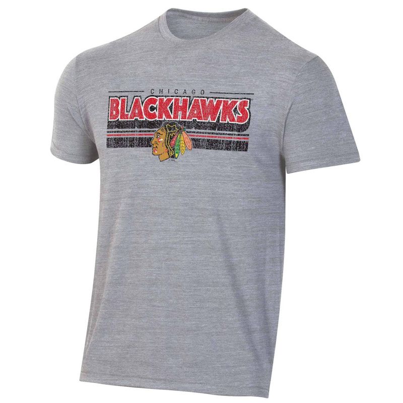 NHL Chicago Blackhawks Men&#39;s Short Sleeve Tri-Blend T-Shirt, 1 of 4