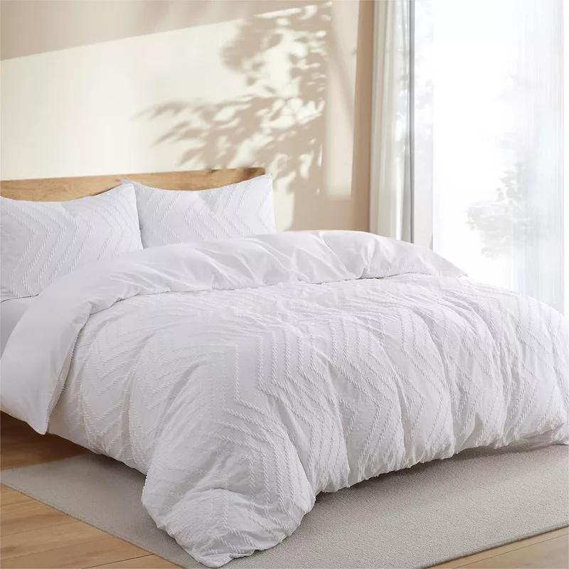 Peace Nest Tufted Clipped Jacquard Geometric Duvet Cover & Pillowcase Set, 4 of 10