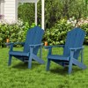 Tangkula 4PCS Adirondack Chair HIPS Adirondack Chair w/Cup Holder Realistic Wood Grain Weather Resistant Outdoor Chair for  380 LBS Weight Capacity Black/Navy/White/Teak/Dark Green/Red/Light Grey/Yellow - 2 of 4