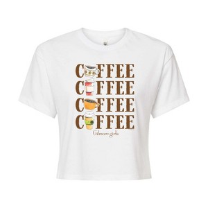 Women's - Gilmore Girls - Coffee Repeated Cropped Graphic T-Shirt - 1 of 4