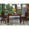 Counter Height Table Set with Chairs - Modern Dining Pub Set - Mahogany Finish - 5 Piece Set - 2 of 4