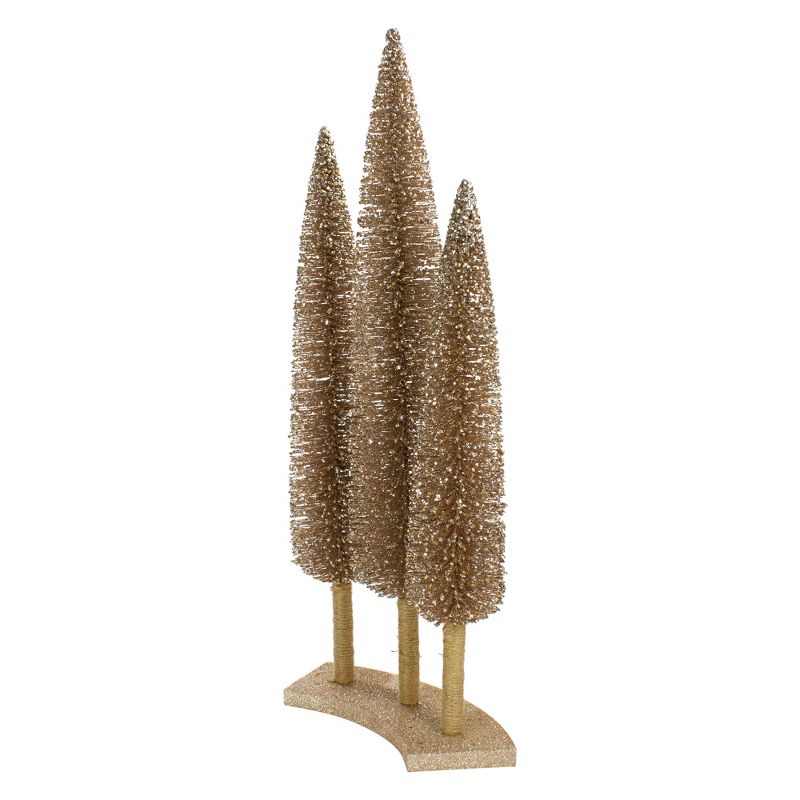 Northlight Set of 3 Rose Gold Sisal Christmas Trees Table Top Decor 25", 4 of 5