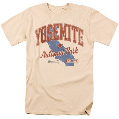 Yosemite National Park State Line Adult T-Shirt Cream