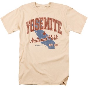 Yosemite National Park State Line Adult T-Shirt Cream - 1 of 4