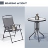 Pellebant 3PCS Patio Dinning Set Outdoor Bistro Set 2 Folding Chairs with Round Textured Tempered Glass Tabletop Dining Table - 4 of 4