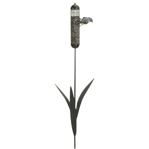 Woodlink 36 Inch Tall Portable Artistic Cattail Stake Bird Feeder with Metal Mesh Seed Cage for Backyards, Patios, Lawns, and Porches - 1 of 3