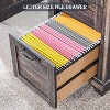 Executive Desk with Drawers, 60" Farmhouse Office Desk with Charging & File Drawer, Wood Home Writing Work Desk - 3 of 4
