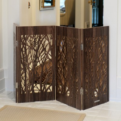 Barnwood Branches Decorative Freestanding Wooden Pet Gate