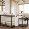 Farmhouse Console Table, 40" Entryway Table, Slatted Style 2-Tier Sofa Table with Shelf - 3 of 4
