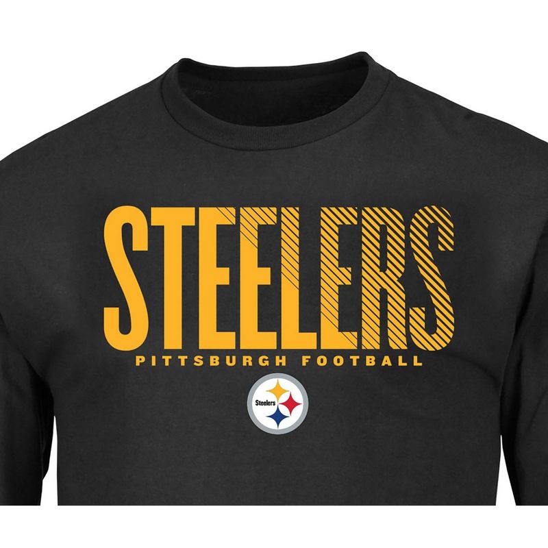 NFL Pittsburgh Steelers Black Long Sleeve Core Big &#38; Tall T-Shirt, 3 of 4