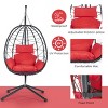 CLIHOME Indoor And Outdoor Stand Egg Chairs,Courtyard Wicker Hanging Basket Chairs - 4 of 4