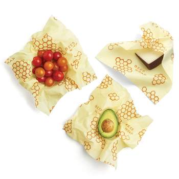Bee's Wrap 3pk Reusable Beeswax Food Wraps Sustainable Plastic Free - 1  Small 1 Medium 1 Large Yellow : Target