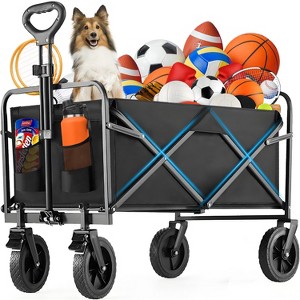 Musment Collapsible Wagon Cart, Portable Utility Wagon for Camping, Beach, Picnic, Shopping, Sports, and Grocery Transport - 1 of 4