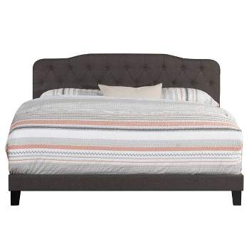 Full/Queen Nicole Upholstered Headboard Stone Fabric/Metal (Frame Not Included) - Hillsdale Furniture