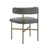 TOV Furniture Kim 19.7" Transitional Velvet Dining Chair in Dark Gray/Gold - 4 of 4