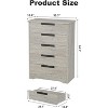 5 Drawer Dresser for Bedroom, Embedded Handles Design, Modern Wooden Drawer Cabinet, Space-Saving Compact Storage, for Living Room, Hallway - 3 of 4