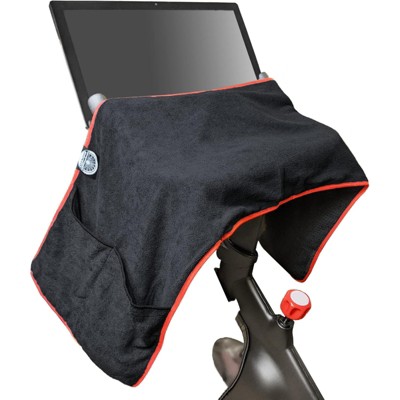 VisioGear Sweat Protection Towel, Handlebar Sweat Towel for Echelon Bike, Cycling Workout Towel with 4 Pocket, Black, 49"*14"*0.2"