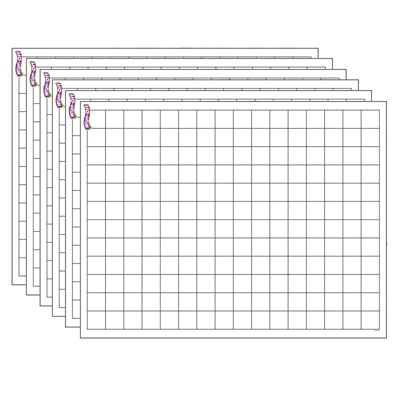 6pk 17" x 22" Graphing Grids Wipe-Off Chart - TREND