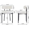 DYHOME Dining Chairs Set of 4, Boucle Dining Chairs Round Upholstered Curved Backrest - 2 of 4