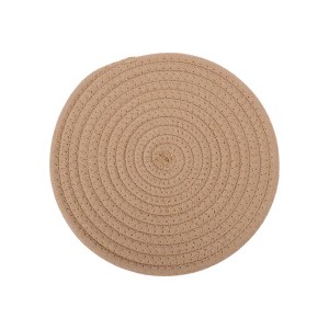 Unique Bargains Trivet Round Rope Woven Mat Cotton Non-woven Fabric 7.87"x7.87"x0.31" - 1 of 3