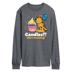 Men's - Garfield - Candles Who's Counting Long Sleeve Graphic T-Shirt - 1 of 4