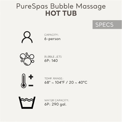 Intex PureSpa Tan 6-Person Inflatable Round Hot Tub Spa Set