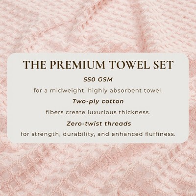 Blush Cotton Diamond Textured Quick-Dry Hand Towels Set