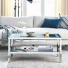 39.5" Mirrored Crystal Coffee Table, 2-Layer Stainless Steel Frame for Living Room, Bedroom, Office, or Shop Decor - 4 of 4
