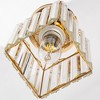 DORESshop 5.5 in. 1-Light Gold Square Crystal Semi Flush Mount Ceiling Light for Foyer Closet Entryway Kitchen Bedroom Dining Room - 2 of 4