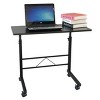 Syemin Desks Rolling Height Adjustable Side Table Lifting Computer Desk Overbed Bedside Table Overbed Table with Wheels, Black, 23.62"*15.75"*27.56" - 3 of 4
