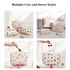 3 Pcs Makeup Bag,Bow Makeup Bag,Floral Makeup Bag Set,Large Toiletry Cosmetic Bag Makeup Bag Organizer for Business Trips, Vacations - 3 of 4