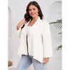 Womens Plus Size Blazers Long Sleeve Classic Draped Open Front Lightweight Cardigans - 3 of 4