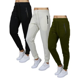 Galaxy By Harvic Pro Star Women's Loose Fit Fleece Lined Joggers-3 Pack - 1 of 1
