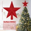 Aoibox 8 Inch Red Glitter 3D Star Christmas Tree Topper Waterproof Shatter Proof Plastic for 4 to 8 ft Trees Holiday Indoor Outdoor Decor 1 Piece - 2 of 4