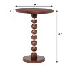 Kumasinova 23" Elegant Mango Wood Accent Pedestal End Table,Retro Sofa Side Table Fluted Frame Nightstand for Living Room,Bedroom&Outdoor - 3 of 4