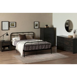 South Shore 25.5" 6 Drawer Double Dresser Rubbed Black: Laminated Particle Board, Adult Assembly Required - 1 of 4