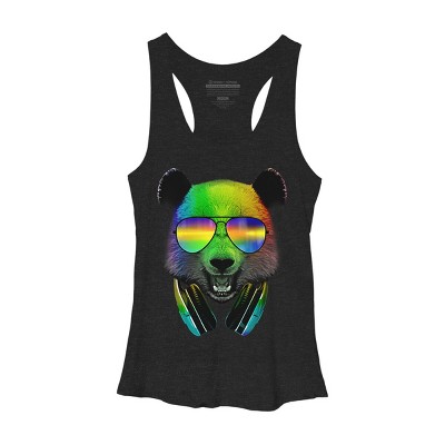 Women's Design By Humans DJ Panda By clingcling Racerback Tank Top