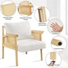 Yaheetech 2pcs Boucle Upholstered Accent Chairs with Rattan Back, White - 4 of 4